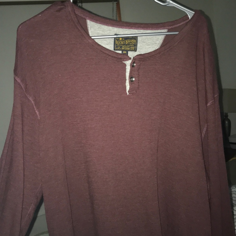 Lucky Long sleeve Henley xxl maroon